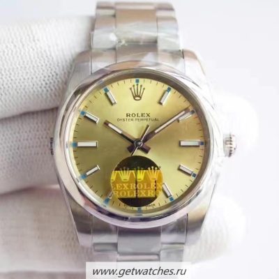 Perfect Replica Rolex Oyster Perpetual 39 114300 2018 UBF SS Champagne Dial 2836