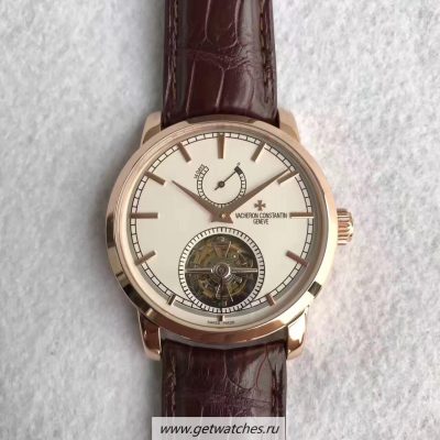 Fake Vacheron Constantin Wholesale LuxuryPatrimony Traditionnelle 14-Day Tourbillon 89000 TF Rose Gold White Dial 2260