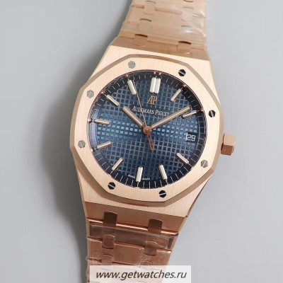 Perfect Wholesale Luxury Audemars Royal Oak 15500 OMF Rose Gold Blue Dial 4302