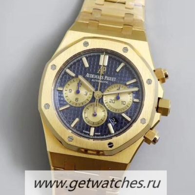 Copy Audemars Piguet Royal Oak Chrono 26331 OMF Yellow Gold Blue Dial 7750