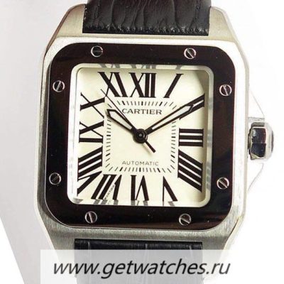 Replica Cartier Santos 100 Midsize SS White Dial 2836