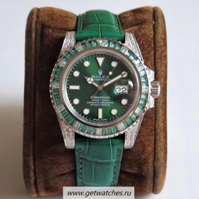 NEW Replica Rolex Submariner Date 116610 LV Noob Factory V9 SS 904L & Diamonds Green Dial 3135