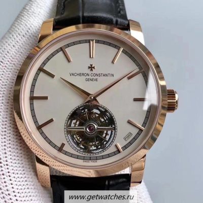Fake Vacheron Constantin Traditionnelle Tourbillon 6000T AXF Rose Gold White Dial Tourbillon